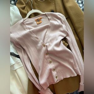 Tory Burch pink cotton 100% cardigan